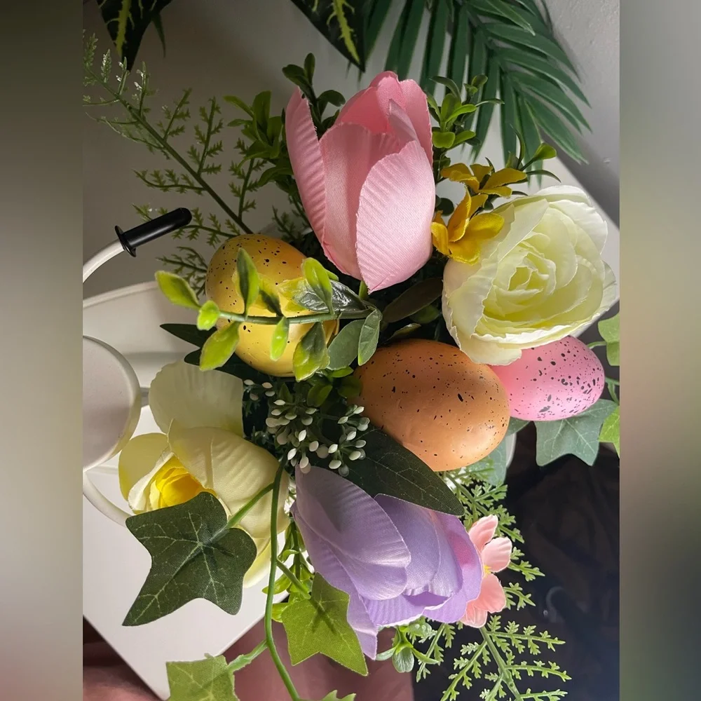 Easter Spring Floral Moped with Easter Eggs and Flowers Tabletop Decor- NWT